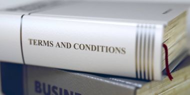 Book Title on the Spine - Terms And Conditions. 3D. clipart