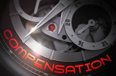 Mekanik kol saati mekanizması üzerinde telafisi. 3D.