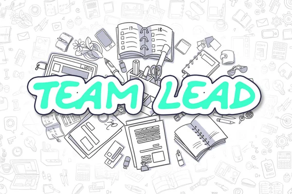 Team Lead - Doodle Green Inscription. бізнес концепції . — стокове фото