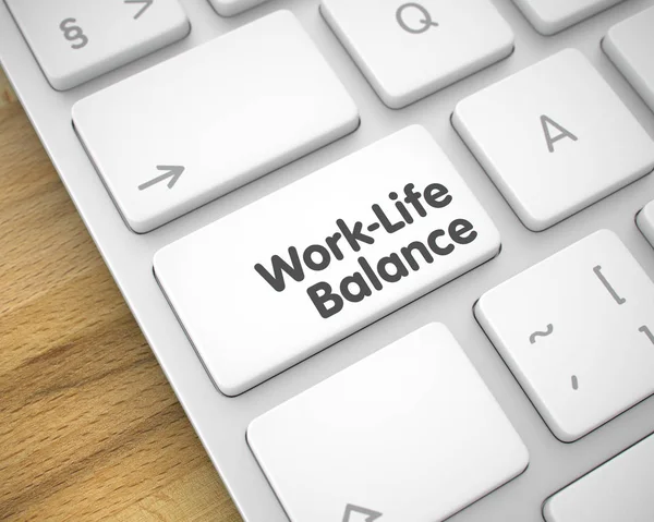 Work-Life Balance - Message on the White Keyboard Button. 3D.