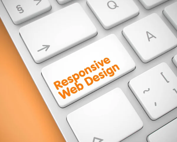 Web Design responsivo - Mensagem na chave de teclado branco. 3D . — Fotografia de Stock