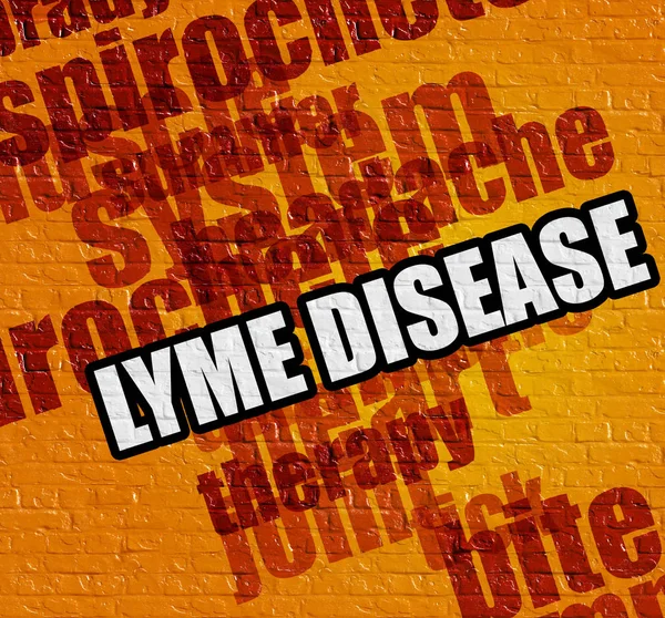Gesundheitskonzept: Lyme-Borreliose an der gelben Wand . — Stockfoto
