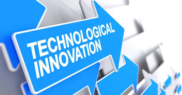 Technologische innovatie - bericht op de blauwe pijl. 3D. — Stockfoto