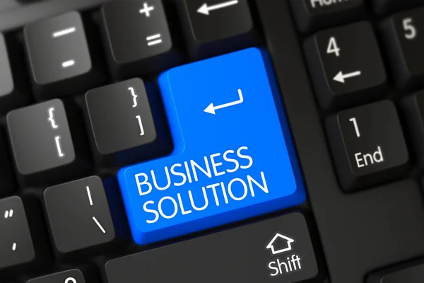 Blue Business Solution Button on Keyboard. 3D. — Stock Photo, Image