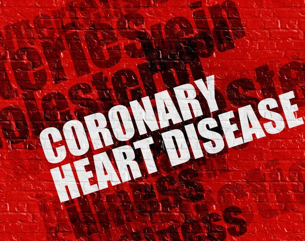 Modern medical concept: Coronary Heart Disease on Red Brickwall — Stock Photo, Image