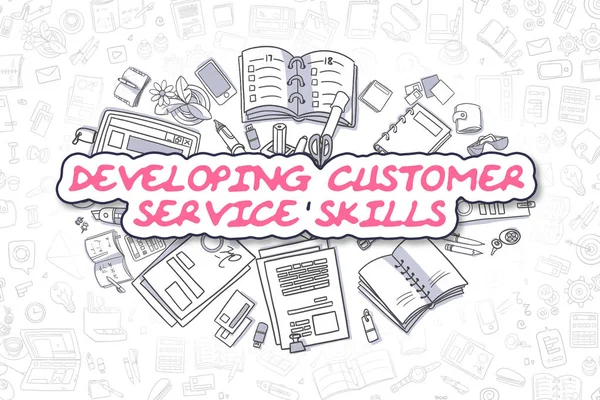Desarrollo de habilidades de servicio al cliente - Concepto de negocio . — Foto de Stock