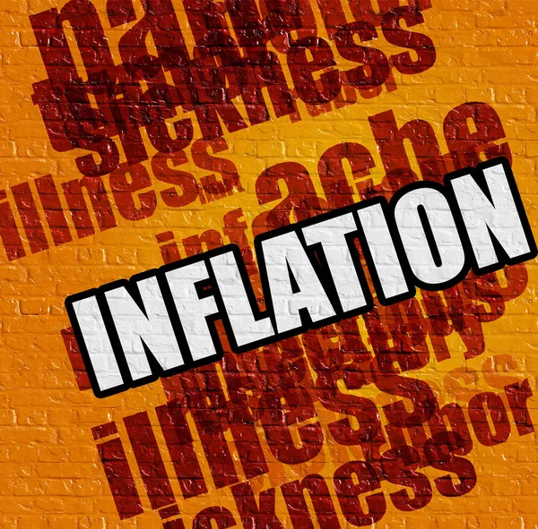 Conceito médico moderno: Inflação em Brickwall amarelo  . — Fotografia de Stock