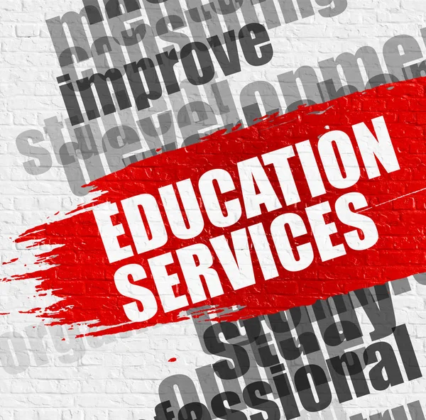 Education Services on the Brickwall. — Stock Photo, Image