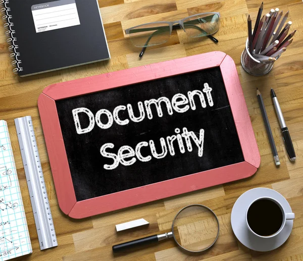 Concepto de seguridad de documentos en pizarra pequeña. 3D . — Foto de Stock