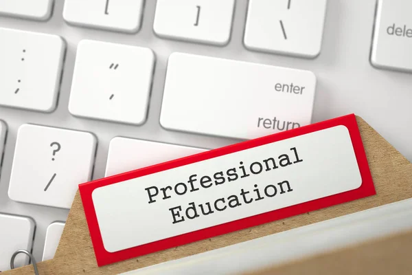Ficha de la tarjeta con Inscripción Educación Profesional. 3D . —  Fotos de Stock