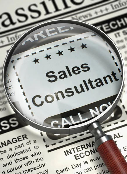 Vacature Sales Consultant. 3D. — Stockfoto