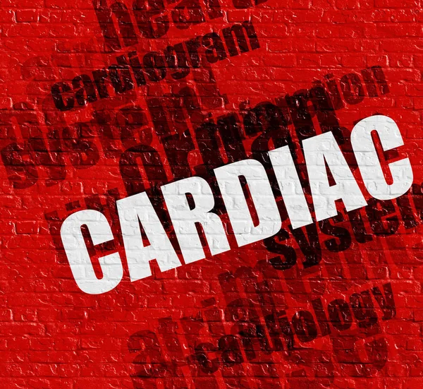 Modern medicine concept: Cardiac on the Red Brickwall . — Stock Photo, Image