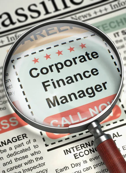 Corporate Finance Manager Versterk ons Team. 3D. — Stockfoto