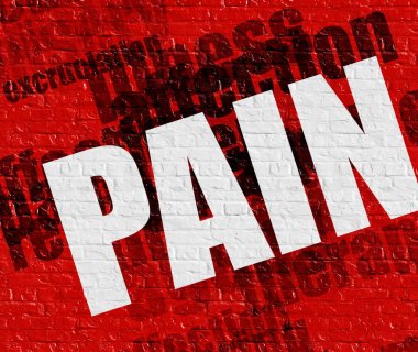 Tıp kavramı: kırmızı Brickwall ağrı .