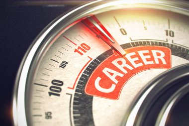 Kariyer - mesaj üzerinde kırmızı iğne ile kavramsal göstergesi. 3D.