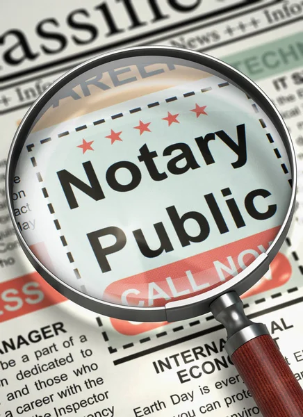 Job Opening Notary Public. 3D. — Stock Photo, Image