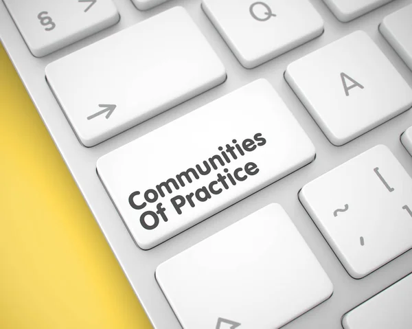 Communities of Practice - Message on the White Keyboard Button . — стоковое фото