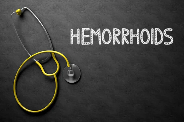 Hemorrhoids Concept sur tableau noir. Illustration 3D . — Photo