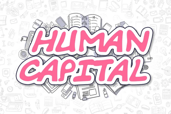 Capital humain - Cartoon Magenta Word. Concept d'entreprise . — Photo