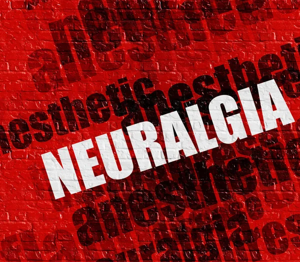 Conceito moderno de saúde: Neuralgia na parede vermelha  . — Fotografia de Stock