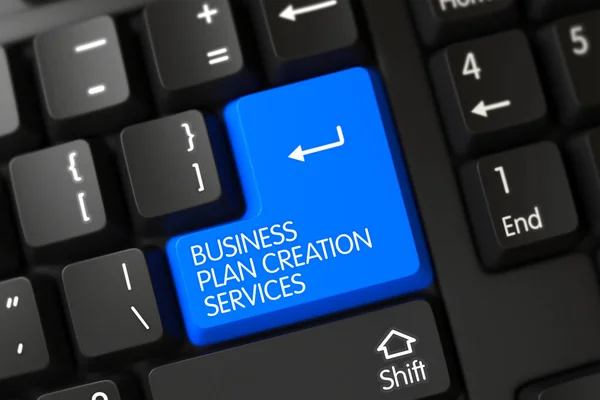 Biznes Plan tworzenia usług - czarne klawiatury. 3D. — Zdjęcie stockowe