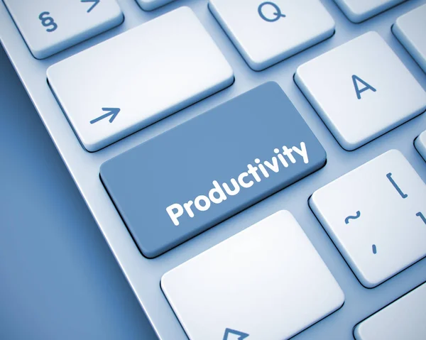Produktivita - zprávy na klávesnici klávesnice. 3D. — Stock fotografie