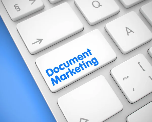 Document Marketing - текст на білій клавіатурі. тривимірний . — стокове фото