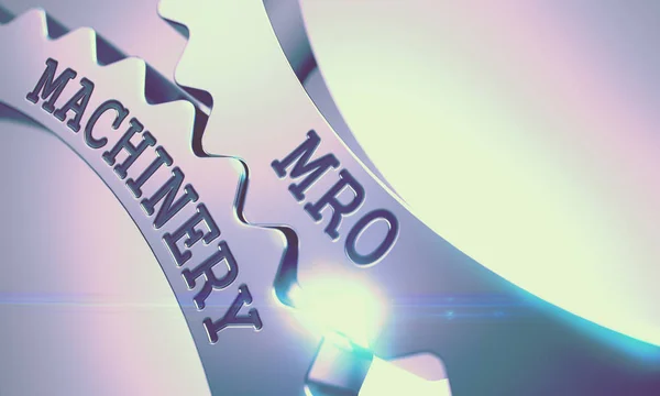 MRO μηχανήματα - μηχανισμός μεταλλικό γρανάζι γρανάζια. 3D . — Φωτογραφία Αρχείου