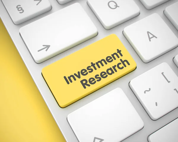 Badań inwestycyjnych - wiadomość na żółty klawisz. 3D. — Zdjęcie stockowe