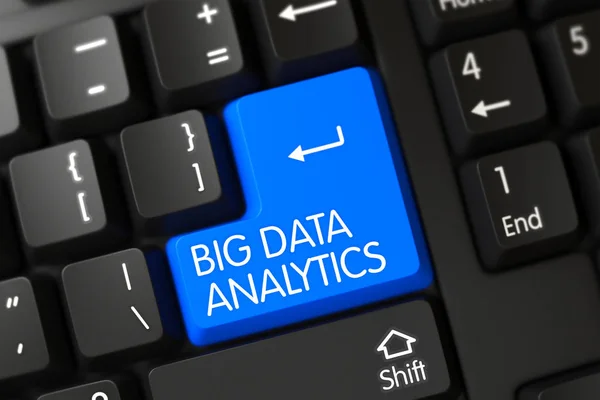 Tastatur mit blauer Taste - Big Data Analytics. 3d. — Stockfoto