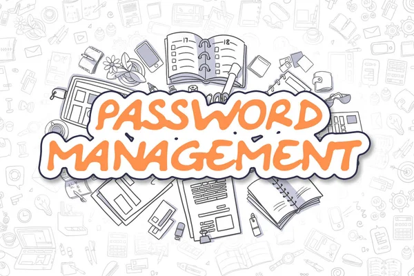 Password Management - Doodle Orange Text.