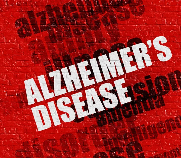 Concepto de salud: Enfermedad de Alzheimer en la pared roja  . — Foto de Stock