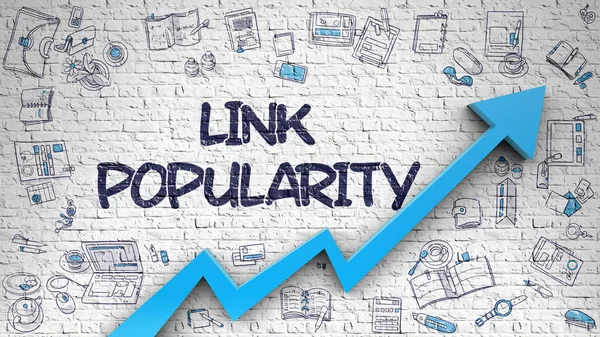 Link Popularity na bílé zdi. — Stock fotografie
