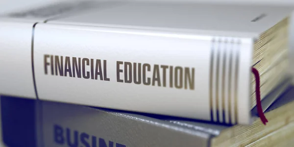 Könyv címe a pénzügyi képzés. 3D. — Stock Fotó