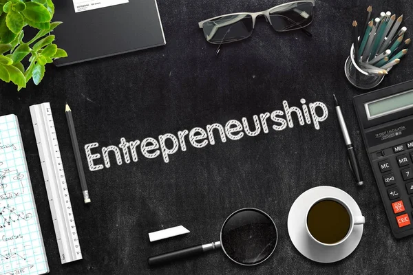 Concept van het ondernemerschap op zwarte schoolbord. 3D-rendering. — Stockfoto