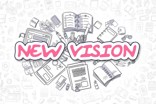 New Vision - Doodle Magenta Inscription. — Stock Photo, Image