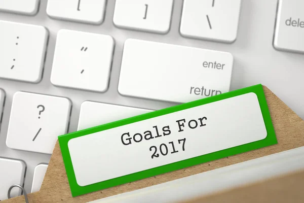 Card Index with Goals For 2017. 3D. — Stock Photo, Image