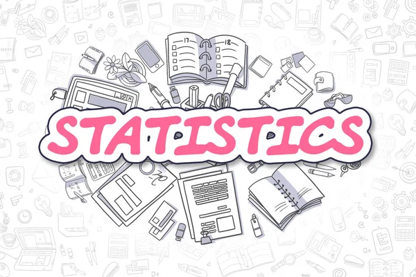 Statistics - Cartoon Magenta Text. Business Concept. — Stock Photo, Image