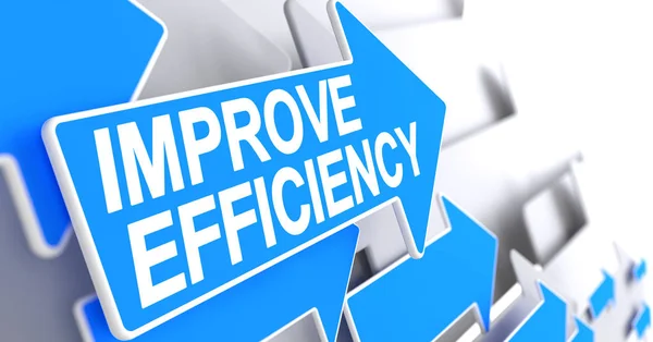 Improve Efficiency - Label on Blue Pointer. 3D. — Stock Photo, Image