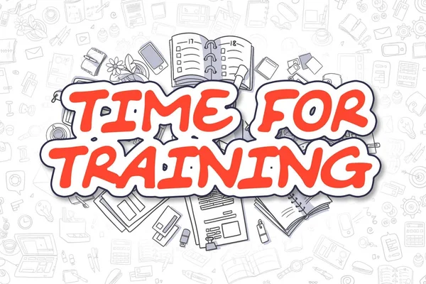 時間のトレーニング - 赤い Word を落書き。ビジネス コンセプト. — ストック写真