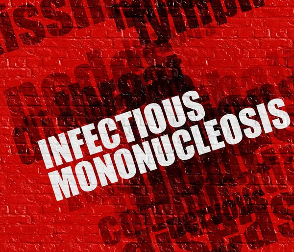 Moderní koncept: infekční mononukleóza na červená cihla — Stock fotografie