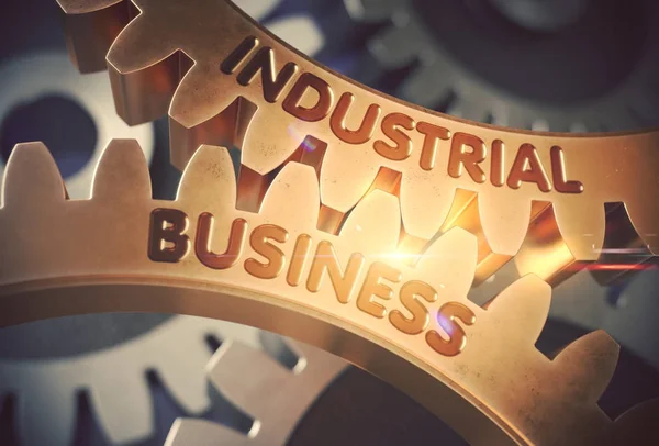 Industrial Business on Golden Gears. Illustration 3D . — Photo