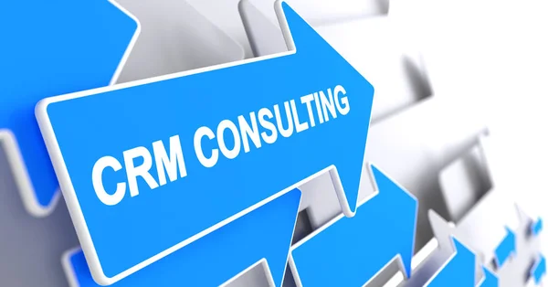 CRM Consulting - Texte sur le pointeur bleu. 3D . — Photo