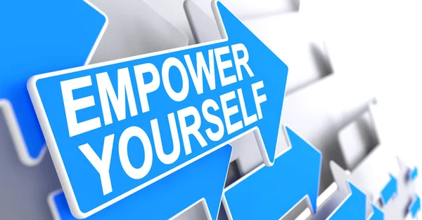 Empower Yourself - Iscrizione sul puntatore blu. 3D . — Foto Stock