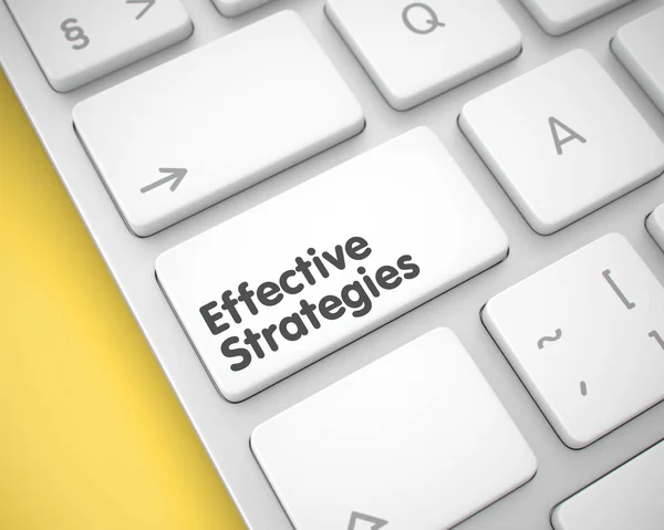 Effective Strategies - Inscription on White Keyboard Keypad. 3D. — Stock Photo, Image