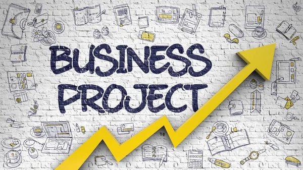 Business Project Drawn on White Wall. — Stock Photo, Image