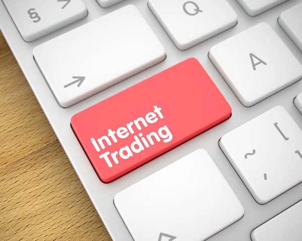 Internet Trading - Inscription on Red Keyboard Keypad. 3D. — Stock Photo, Image