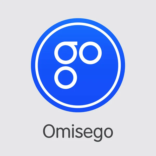 Omisego omg - Logo der Kryptowährung. — Stockvektor