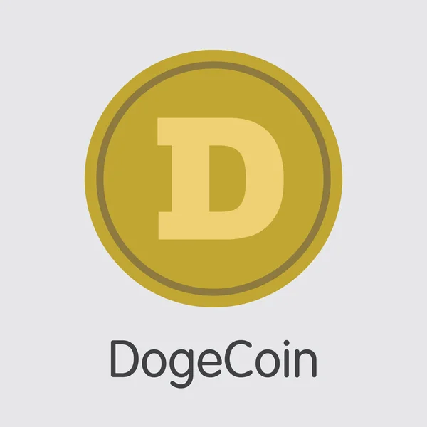 Dogecoin - kryptovaluta logotyp. — Stock vektor