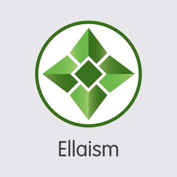 Ellaísmo - Criptomoneda Logo de color . — Vector de stock